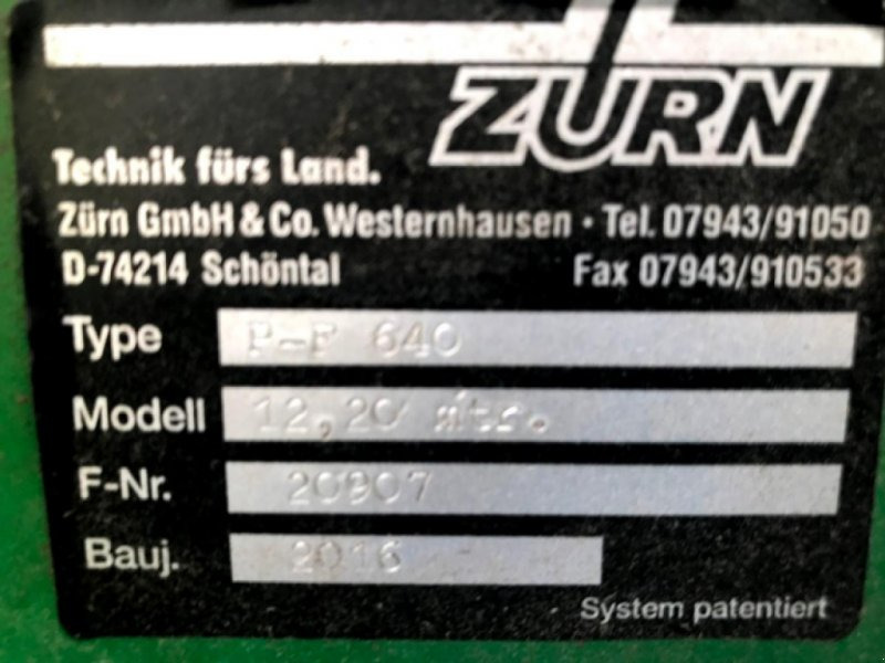Zürn 640 PF - حصادة: صورة 2 Zürn 640 PF - حصادة: صورة 2