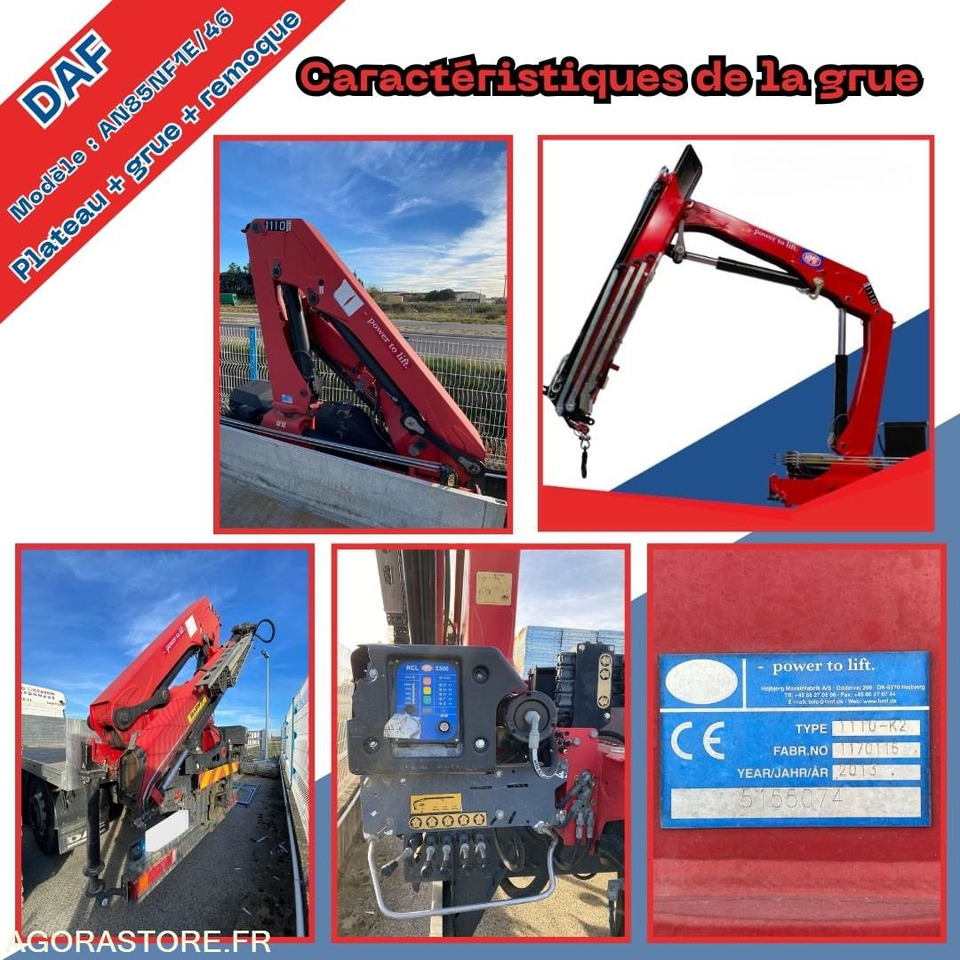 Camion DAF plateau avec grue HMF + Remorque Lecitrail - شاحنة: صورة 4 Camion DAF plateau avec grue HMF + Remorque Lecitrail - شاحنة: صورة 4