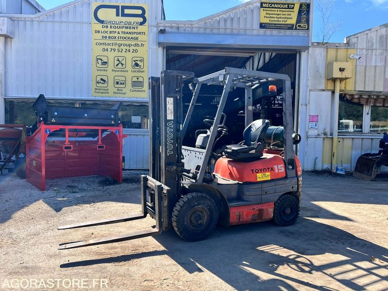 Chariot élévateur à gaz Toyota FG15 4,3m - 1,5T - Année 1994 - 10770 heures - رافعة شوكية تعمل بالغاز: صورة 1 Chariot élévateur à gaz Toyota FG15 4,3m - 1,5T - Année 1994 - 10770 heures - رافعة شوكية تعمل بالغاز: صورة 1