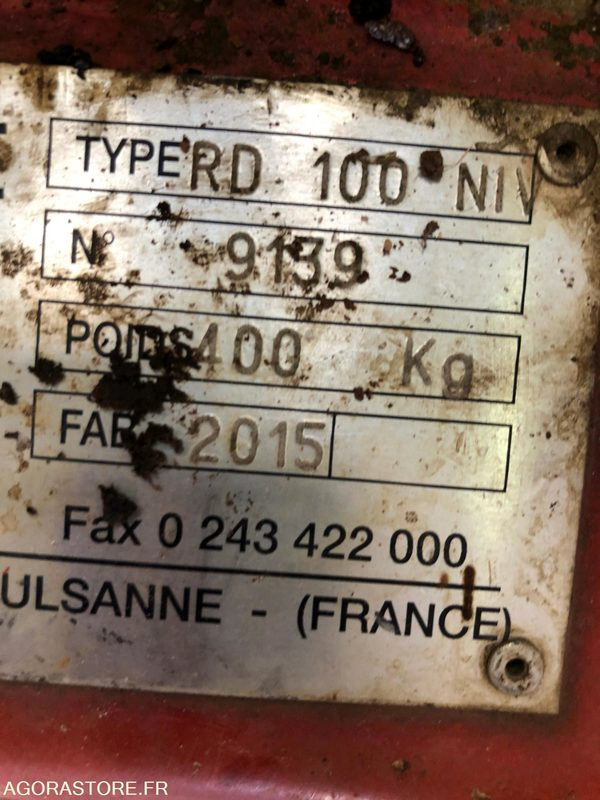 Enfouisseur de pierres DAIRON RD100NIV pour micro tracteur 22-35CV - آلات زراعية: صورة 5 Enfouisseur de pierres DAIRON RD100NIV pour micro tracteur 22-35CV - آلات زراعية: صورة 5