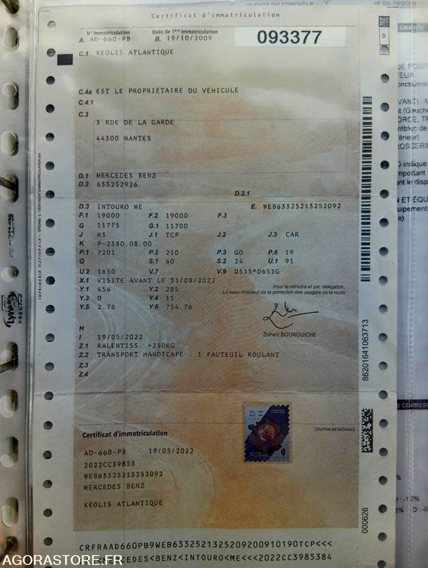 MERCEDES INTOURO N°093377 - حافلة مدرسية: صورة 4 MERCEDES INTOURO N°093377 - حافلة مدرسية: صورة 4