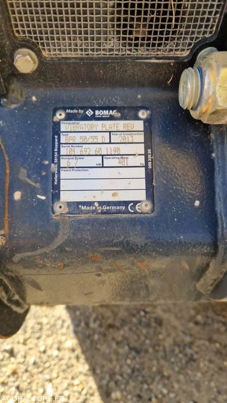 Plaque vibrante - Bomag 50/55 - معدات الانشاءات: صورة 3 Plaque vibrante - Bomag 50/55 - معدات الانشاءات: صورة 3