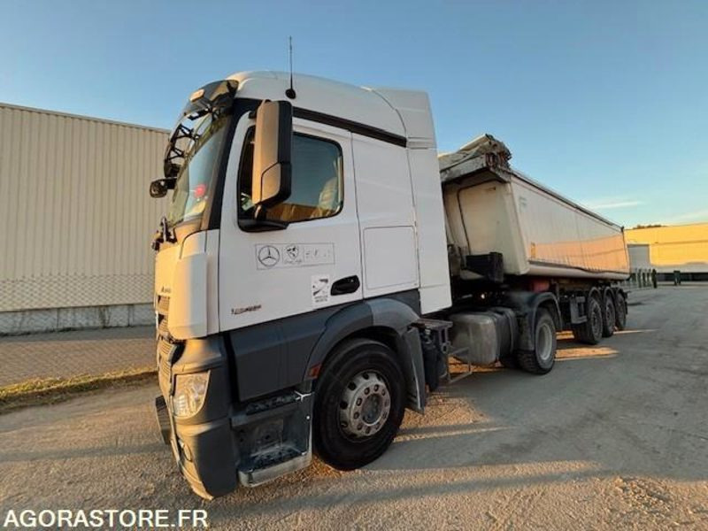TRACTEUR 4X2 MERCEDES ACTROS 1845 2018 385 000 KM + BENNE ALUMINIUM SHMITZ 2016 - رأس تريلا: صورة 1 TRACTEUR 4X2 MERCEDES ACTROS 1845 2018 385 000 KM + BENNE ALUMINIUM SHMITZ 2016 - رأس تريلا: صورة 1