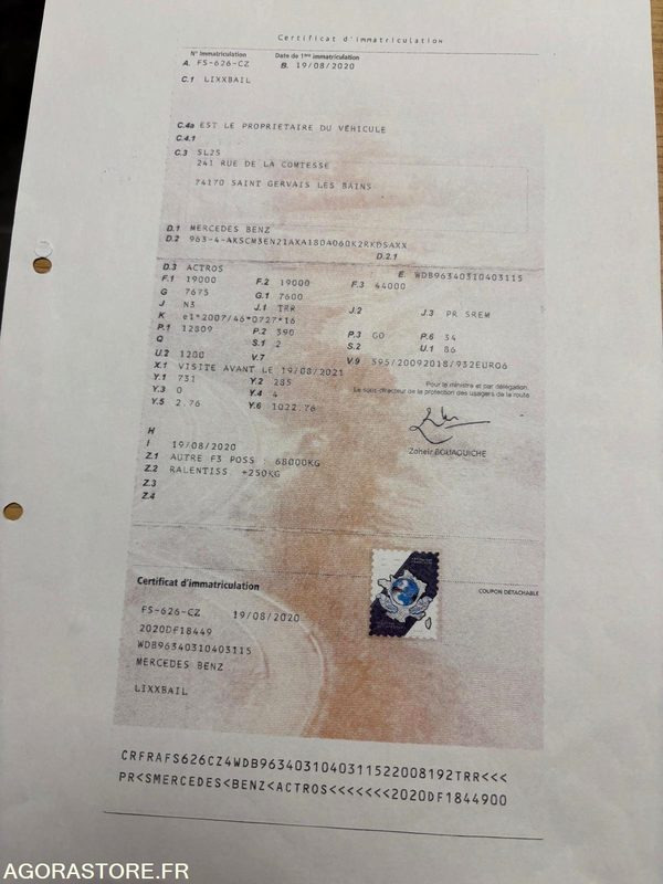 تأجير  TRACTEUR 4X2 MERCEDES ACTROS 1853 2020 430 000 KM TRACTEUR 4X2 MERCEDES ACTROS 1853 2020 430 000 KM: صورة 14