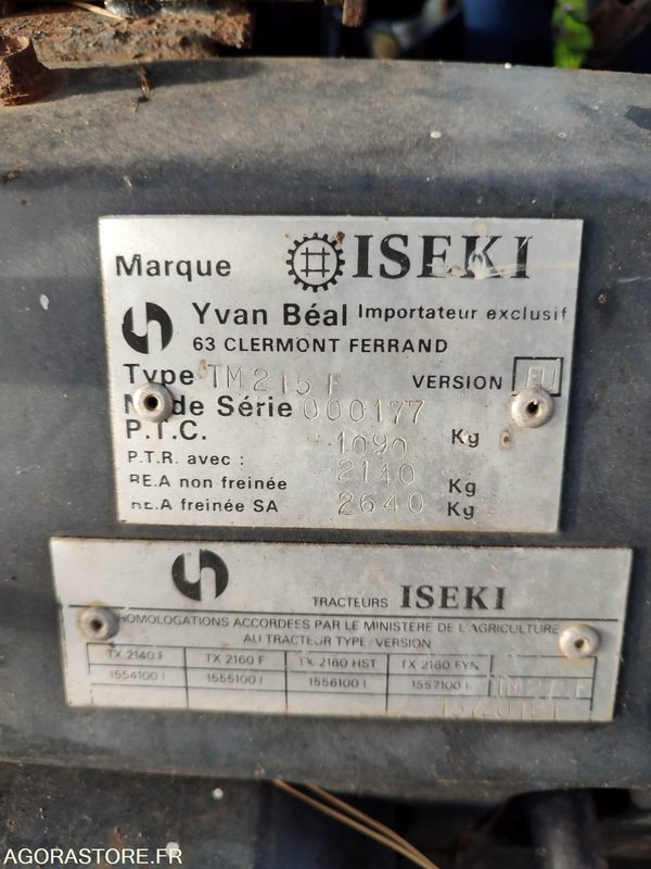 Tracteur ISEKI TM215 - en panne - جرار: صورة 5 Tracteur ISEKI TM215 - en panne - جرار: صورة 5