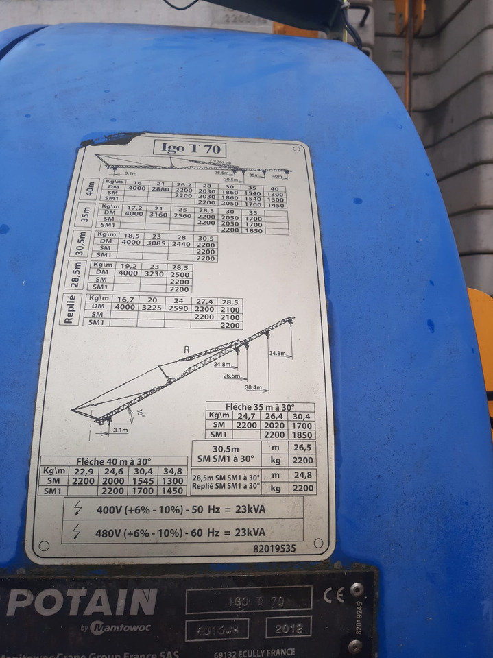 Potain IGO T70A - رافعة ذاتية التركيب: صورة 2 Potain IGO T70A - رافعة ذاتية التركيب: صورة 2