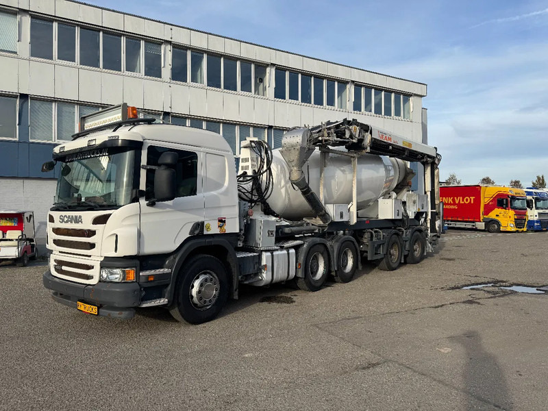 رأس تريلا Scania P450 6X4 EURO 6 + DE BUF BETON TRAILER + THEAM BELT: صورة 12