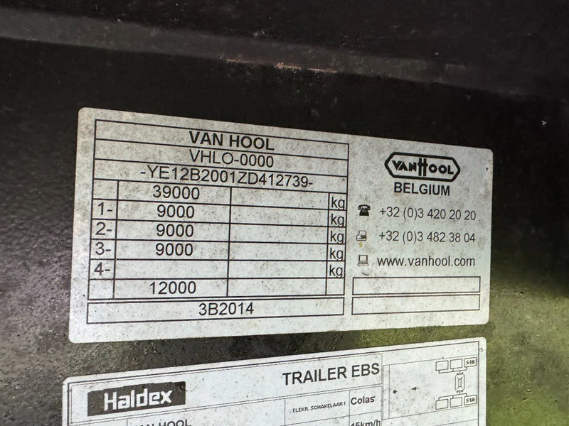 نصف مقطورة بصندوق مغلق Van Hool 3B2014 - BPW + STEERING AXLE + LOADLIFT: صورة 14