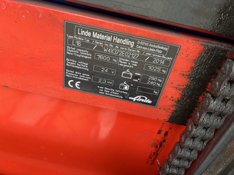 Linde stapelaar heftruck LINDE L16 duplo290cm 4200uur 2014 - آلة تكديس: صورة 4 Linde stapelaar heftruck LINDE L16 duplo290cm 4200uur 2014 - آلة تكديس: صورة 4