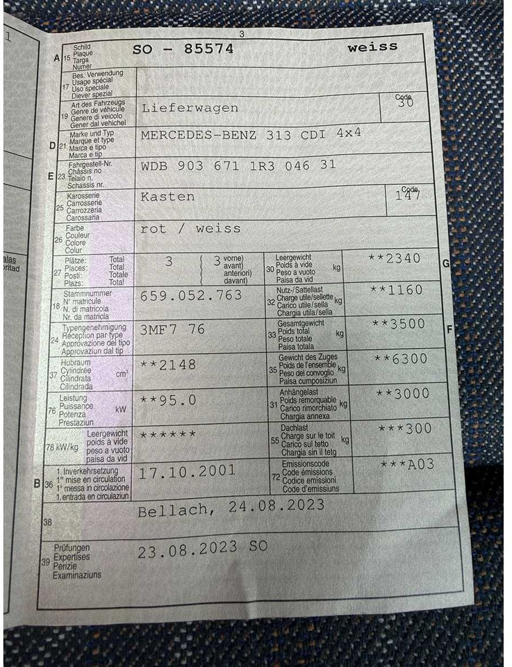 2001 MERCEDES-BENZ 313 CDI 4X4 CAMPER / VAN - شاحنة توصيل مغلقة: صورة 4 2001 MERCEDES-BENZ 313 CDI 4X4 CAMPER / VAN - شاحنة توصيل مغلقة: صورة 4