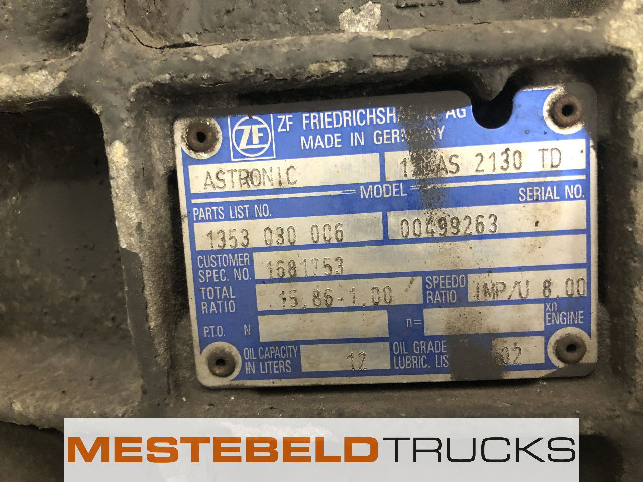 DAF Versnellingsbak 12 AS 2130 TD - علبة التروس و قطع الغيار - شاحنة: صورة 5 DAF Versnellingsbak 12 AS 2130 TD - علبة التروس و قطع الغيار - شاحنة: صورة 5