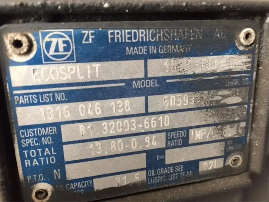 MAN Versn bak 16S181 IT OD - علبة التروس و قطع الغيار - شاحنة: صورة 1 MAN Versn bak 16S181 IT OD - علبة التروس و قطع الغيار - شاحنة: صورة 1