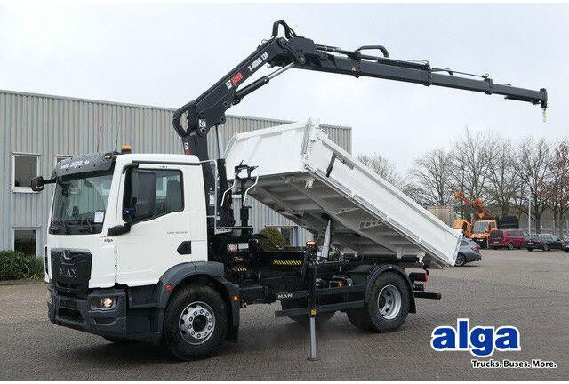 MAN 18.320 TGM BB, Kran Hiab X-Hiduo 138, Funk, AHK - شاحنة قلاب: صورة 1 MAN 18.320 TGM BB, Kran Hiab X-Hiduo 138, Funk, AHK - شاحنة قلاب: صورة 1