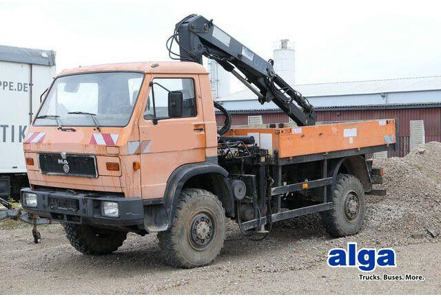 MAN 9.150 4x4, Allrad, Hiab 071 AW, Einzelbereifung - شاحنات مسطحة: صورة 1 MAN 9.150 4x4, Allrad, Hiab 071 AW, Einzelbereifung - شاحنات مسطحة: صورة 1