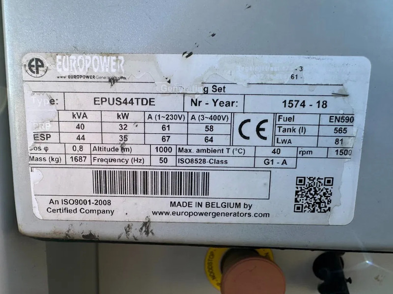 Europower EPUS44TDE Kubota Leroy Somer 44 kVA Supersilent Rental generatorset - مجموعة المولد: صورة 5 Europower EPUS44TDE Kubota Leroy Somer 44 kVA Supersilent Rental generatorset - مجموعة المولد: صورة 5