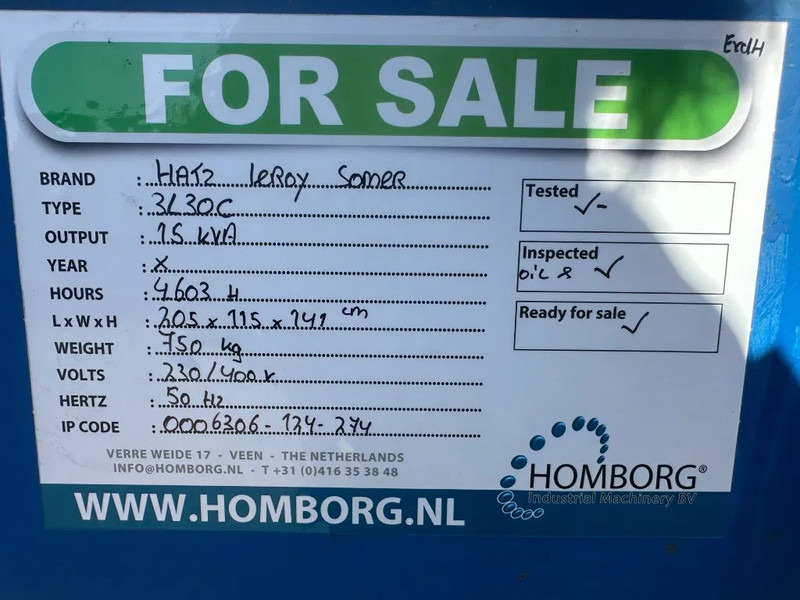 مجموعة المولد Hatz 3L30C Leroy Somer 15 kVA Silent generatorset: صورة 13 مجموعة المولد Hatz 3L30C Leroy Somer 15 kVA Silent generatorset: صورة 13