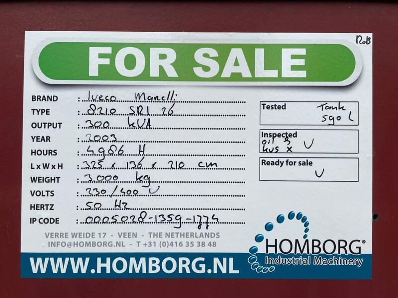 مجموعة المولد Iveco 8210 DRI 26 Marelli 300 kVA generatorset: صورة 12