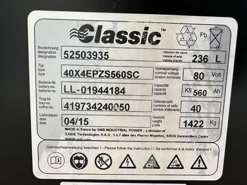 رافعة شوكية كهربائية Manitou ME425-80V 2.5 ton Triplex Freelift Sideshift Elektra Heftruck: صورة 15