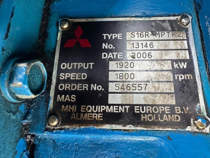 Mitsubishi S16R - MPTK2 Alconza 2322 kVA Marine generatorset - مجموعة المولد: صورة 4 Mitsubishi S16R - MPTK2 Alconza 2322 kVA Marine generatorset - مجموعة المولد: صورة 4