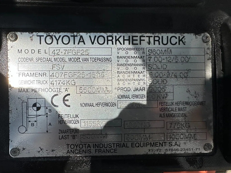 Toyota 2.5 ton Triplex Freelift Sideshift LPG Heftruck - رافعة شوكية تعمل بالغاز: صورة 4 Toyota 2.5 ton Triplex Freelift Sideshift LPG Heftruck - رافعة شوكية تعمل بالغاز: صورة 4