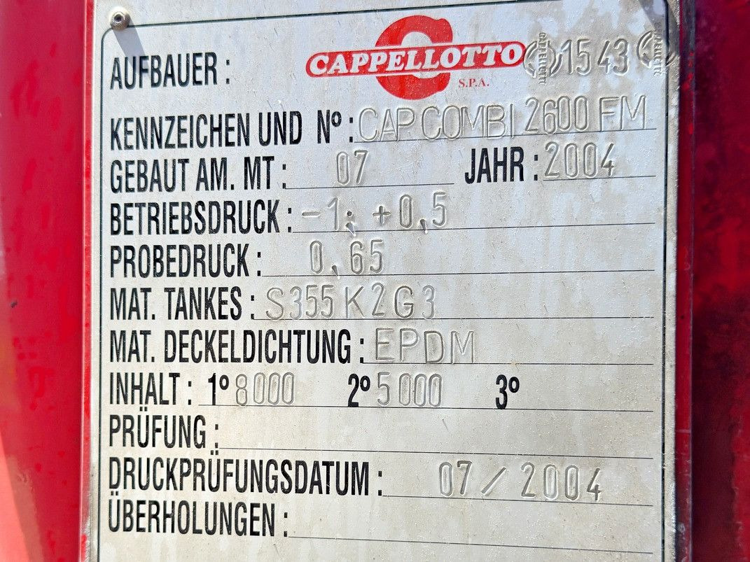 فراغ شاحنة MAN TGA 26.360 * Saug und Spülwagen/CAPPELLOTTO+FUNK: صورة 12