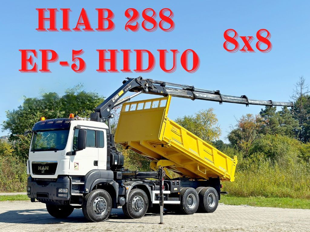 MAN TGS 32.510 * HIAB 288 EP - 5HIDUO/ FUNK * 8x8 - شاحنة قلاب, شاحنة كرين: صورة 1 MAN TGS 32.510 * HIAB 288 EP - 5HIDUO/ FUNK * 8x8 - شاحنة قلاب, شاحنة كرين: صورة 1