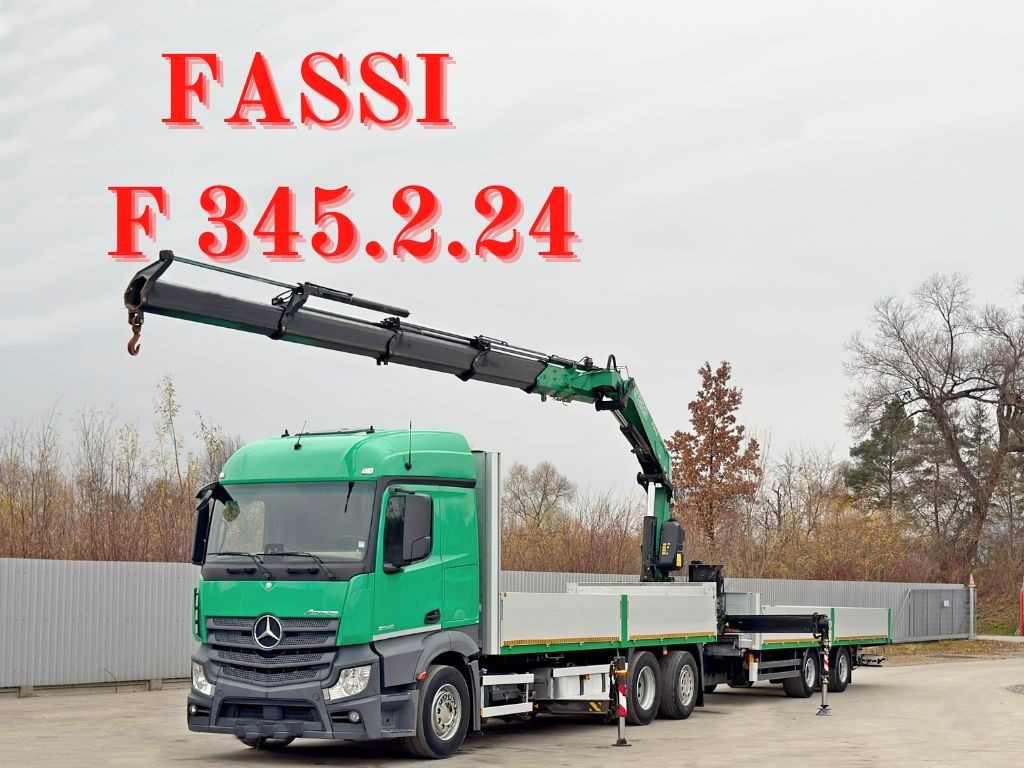 Mercedes-Benz ACTROS 264 * FASSI F 345.24 + FUNK + Anhänger - شاحنة كرين: صورة 1 Mercedes-Benz ACTROS 264 * FASSI F 345.24 + FUNK + Anhänger - شاحنة كرين: صورة 1