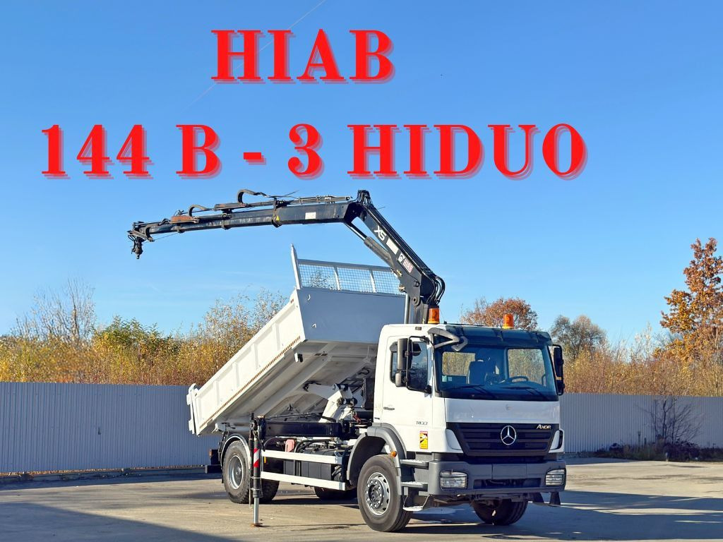 Mercedes-Benz AXOR 1833 * HIAB 144 B - 3 HIDUO + FUNK * TOP - شاحنة قلاب, شاحنة كرين: صورة 1 Mercedes-Benz AXOR 1833 * HIAB 144 B - 3 HIDUO + FUNK * TOP - شاحنة قلاب, شاحنة كرين: صورة 1