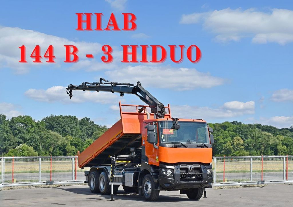 Renault K 430 * HIAB 144 B-3 HIDUO + FUNK / 6x4 - شاحنة كرين, شاحنة قلاب: صورة 1 Renault K 430 * HIAB 144 B-3 HIDUO + FUNK / 6x4 - شاحنة كرين, شاحنة قلاب: صورة 1