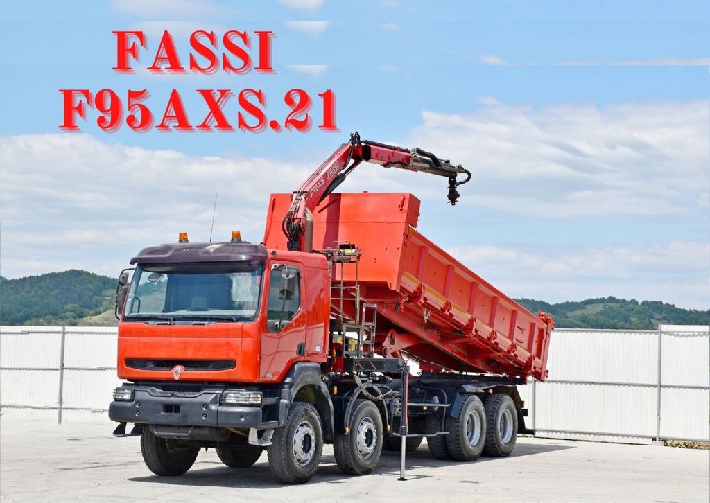 Renault KERAX 420 DCI Kipper 6,30m+FASSI F95AXS.21+FUNK - شاحنة كرين, شاحنة قلاب: صورة 1 Renault KERAX 420 DCI Kipper 6,30m+FASSI F95AXS.21+FUNK - شاحنة كرين, شاحنة قلاب: صورة 1