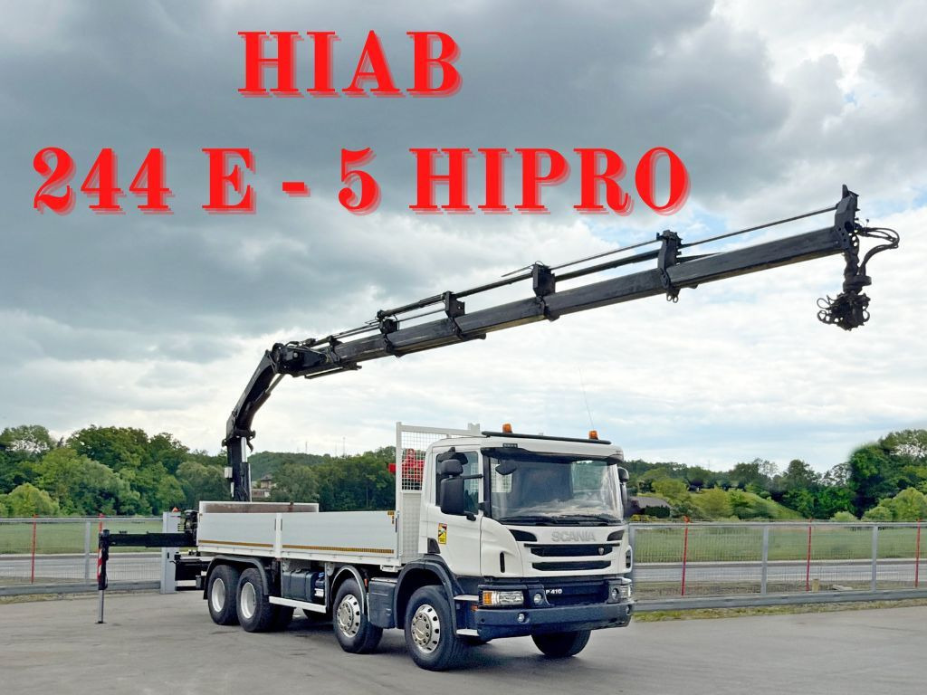 Scania P 410*PLATFORM 7,00m*HIAB 244 E-5 HIPRO+FUNK/8x4 Scania P 410*PRITSCHE 7,00m*HIAB 244 E-5 HIPRO+FUNK/8x4 - شاحنة كرين, شاحنات مسطحة: صورة 1 Scania P 410*PLATFORM 7,00m*HIAB 244 E-5 HIPRO+FUNK/8x4 Scania P 410*PRITSCHE 7,00m*HIAB 244 E-5 HIPRO+FUNK/8x4 - شاحنة كرين, شاحنات مسطحة: صورة 1