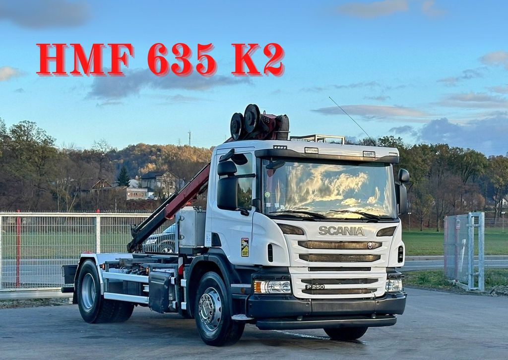 Scania P250* FAHRGESTEL 4,30* HMF 635 K2/FUNK* TOP Scania P250* FAHRGESTEL 4,30* HMF 635 K2/FUNK* TOP - شاحنة كرين: صورة 1 Scania P250* FAHRGESTEL 4,30* HMF 635 K2/FUNK* TOP Scania P250* FAHRGESTEL 4,30* HMF 635 K2/FUNK* TOP - شاحنة كرين: صورة 1