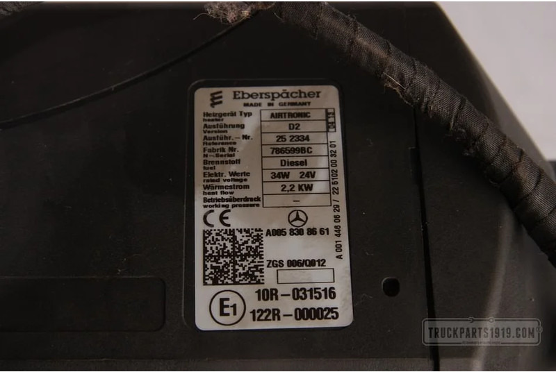 Eberspächer Heating, Ventilation & AC Standkachel MERCEDES-BENZ - الحرارة/ التهوية - شاحنة: صورة 2 Eberspächer Heating, Ventilation & AC Standkachel MERCEDES-BENZ - الحرارة/ التهوية - شاحنة: صورة 2
