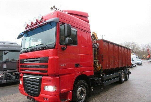 DAF XF105.410 6x2 Container + Crane - شاحنة لودر انزلاقي: صورة 1 DAF XF105.410 6x2 Container + Crane - شاحنة لودر انزلاقي: صورة 1