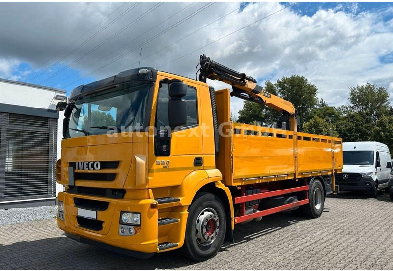 Iveco Stralis 330 - Flatbed truck + crane - شاحنات مسطحة, شاحنة كرين: صورة 1 Iveco Stralis 330 - Flatbed truck + crane - شاحنات مسطحة, شاحنة كرين: صورة 1