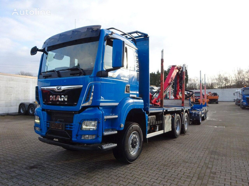 MAN TGS 28.500 6x4 Log truck + Crane Epsilon + Trailer - شاحنة قطع الأشجار, شاحنة كرين: صورة 1 MAN TGS 28.500 6x4 Log truck + Crane Epsilon + Trailer - شاحنة قطع الأشجار, شاحنة كرين: صورة 1
