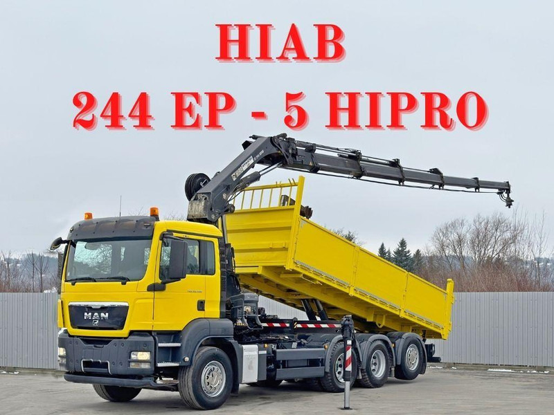 MAN TGS 35.400 * HIAB 244 EP - 5 HIPRO + FUNK * 8x4 - شاحنات مسطحة, شاحنة كرين: صورة 1 MAN TGS 35.400 * HIAB 244 EP - 5 HIPRO + FUNK * 8x4 - شاحنات مسطحة, شاحنة كرين: صورة 1