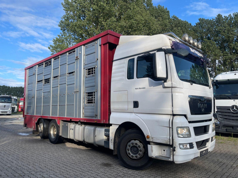 MAN TGX 26.400 6x2-2 LL 3 Stück Finkl Hubdach - شاحنة ماشية: صورة 1 MAN TGX 26.400 6x2-2 LL 3 Stück Finkl Hubdach - شاحنة ماشية: صورة 1