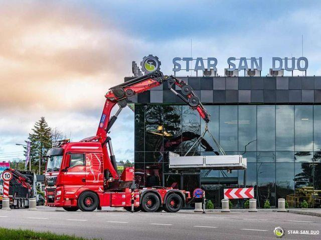 MAN TGX 28.500 6x2 HMF 5020K-RC Fly Jib Crane - شاحنات مسطحة, شاحنة كرين: صورة 1 MAN TGX 28.500 6x2 HMF 5020K-RC Fly Jib Crane - شاحنات مسطحة, شاحنة كرين: صورة 1
