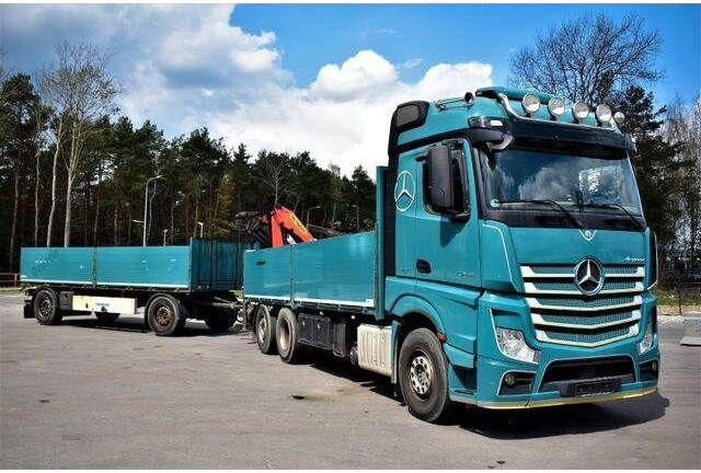 Mercedes-Benz ACTROS 2545 6x2 2545 PALFINGER PK 16001 Kran - شاحنات مسطحة, شاحنة كرين: صورة 1 Mercedes-Benz ACTROS 2545 6x2 2545 PALFINGER PK 16001 Kran - شاحنات مسطحة, شاحنة كرين: صورة 1