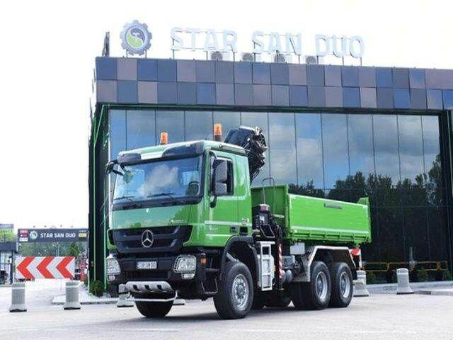 Mercedes-Benz ACTROS 3346 6x6 HIAB 244EP-4 Crane Kipper - شاحنة قلاب, شاحنة كرين: صورة 3 Mercedes-Benz ACTROS 3346 6x6 HIAB 244EP-4 Crane Kipper - شاحنة قلاب, شاحنة كرين: صورة 3