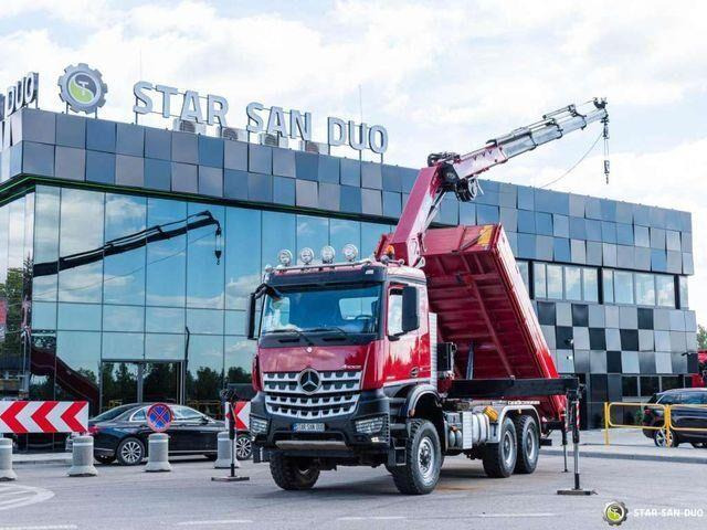 Mercedes-Benz AROCS 3345 6x6 HMF 3220 K hds Crane tipper - شاحنة قلاب, شاحنة كرين: صورة 1 Mercedes-Benz AROCS 3345 6x6 HMF 3220 K hds Crane tipper - شاحنة قلاب, شاحنة كرين: صورة 1