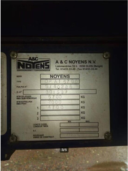 Noyens Platós félpótkocsi - نصف مقطورة مسطحة: صورة 5 Noyens Platós félpótkocsi - نصف مقطورة مسطحة: صورة 5