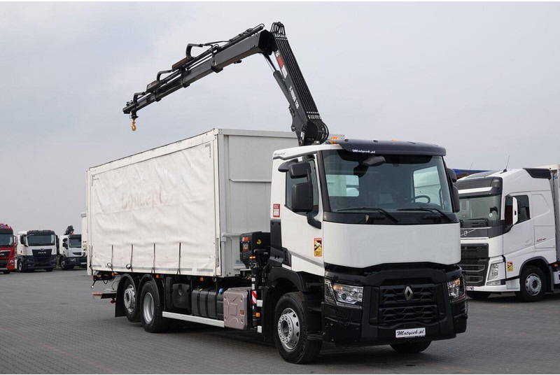 Renault C 380 / 6x2 / SKRZYNIOWY / HDS HIAB 138 B-3 WYSÓW 10,5 M / ROTAT - شاحنة ذات ستائر جانبية: صورة 1 Renault C 380 / 6x2 / SKRZYNIOWY / HDS HIAB 138 B-3 WYSÓW 10,5 M / ROTAT - شاحنة ذات ستائر جانبية: صورة 1