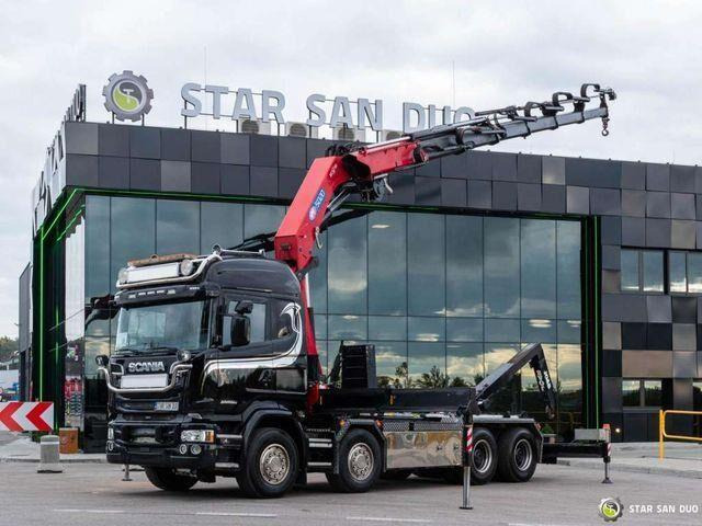 Scania R580 8x4 HMF 5020-K6, JOAB L20 5200AK Hooklift - شاحنة برافعة خطافية, شاحنة كرين: صورة 1 Scania R580 8x4 HMF 5020-K6, JOAB L20 5200AK Hooklift - شاحنة برافعة خطافية, شاحنة كرين: صورة 1