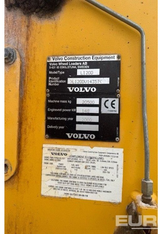 2000 Volvo L120D - اللودر بعجل: صورة 2 2000 Volvo L120D - اللودر بعجل: صورة 2