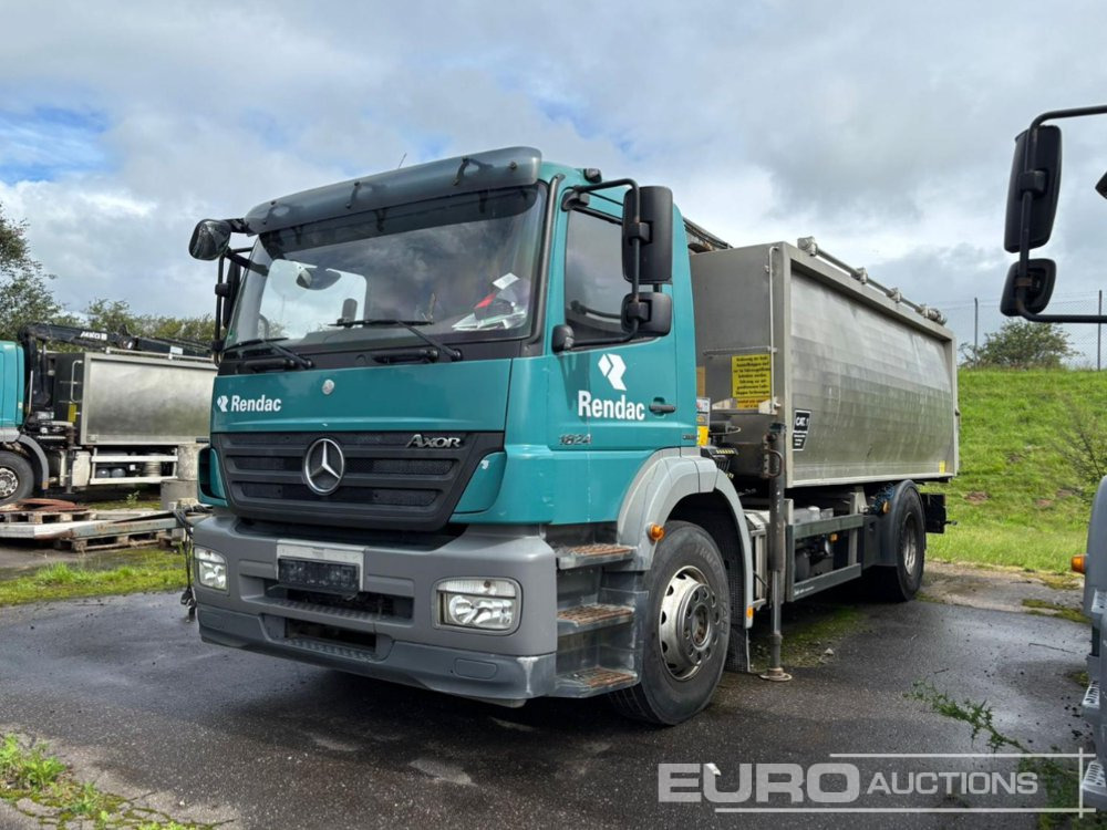 2009 Mercedes Axor 1824L 4x2, Crane, Stamps, Stainless Steel Container (German Reg. Docs. Available) - شاحنة قلاب: صورة 1 2009 Mercedes Axor 1824L 4x2, Crane, Stamps, Stainless Steel Container (German Reg. Docs. Available) - شاحنة قلاب: صورة 1