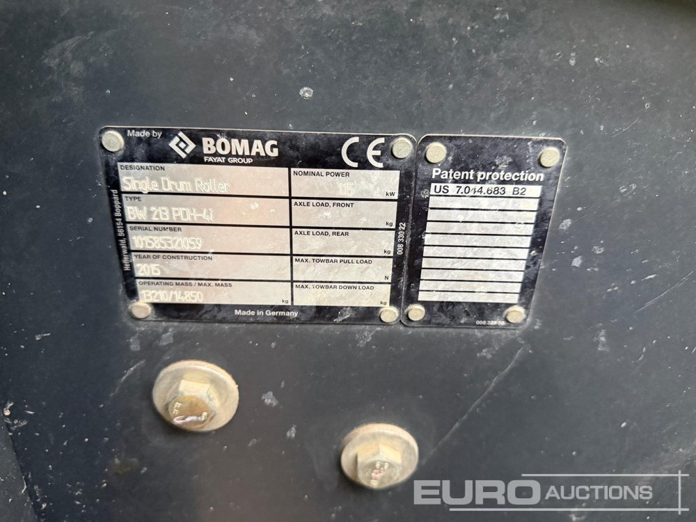 2015 Bomag BW213 PDH-4i - مدحلة: صورة 4 2015 Bomag BW213 PDH-4i - مدحلة: صورة 4