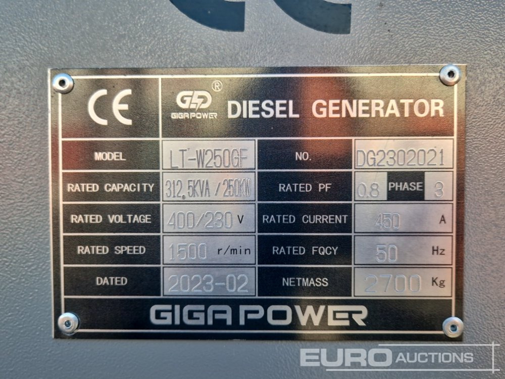 مجموعة المولد Unused Giga Power 312kVA Static Diesel Generator: صورة 16