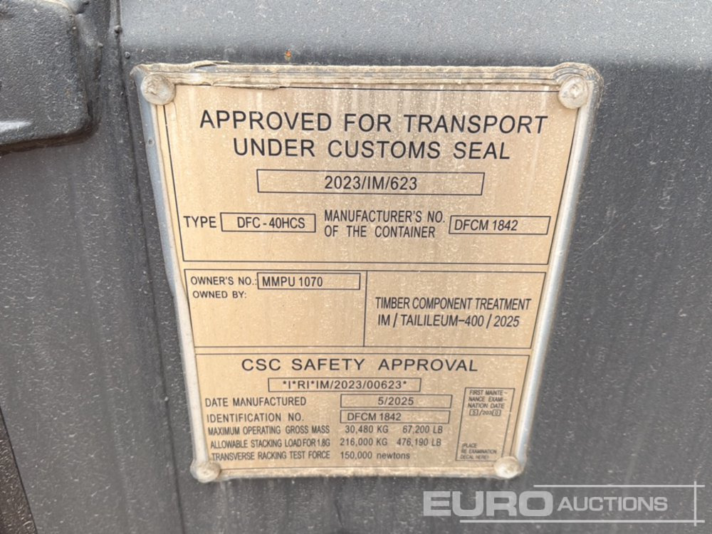 حاوية شحن 40' x 8' High Cube Container, 4 Side Doors, 1 End Door: صورة 8 حاوية شحن 40' x 8' High Cube Container, 4 Side Doors, 1 End Door: صورة 8